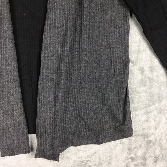 Bobeau Women’s Small Open Front Cardigan Gray Black Colorblock Waffle Knit - Picture 10 of 14